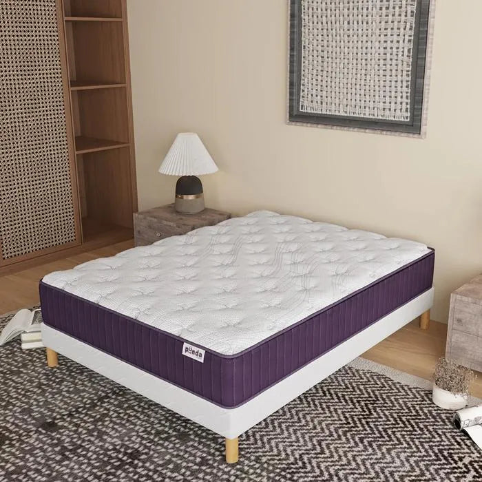 Matelas Elite Panda Purple – 32 cm – Ressorts Ensachés & Mémoire de Forme Bambou Charcoal