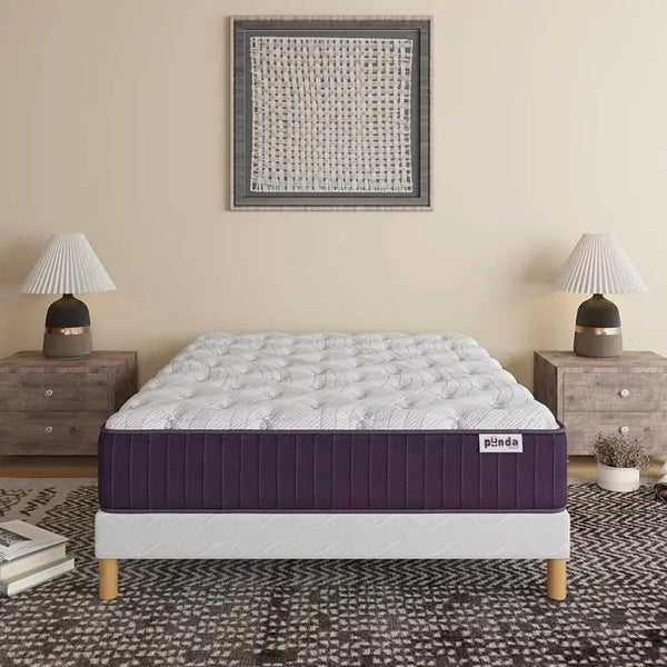 Matelas Elite Panda Purple – 32 cm – Ressorts Ensachés & Mémoire de Forme Bambou Charcoal